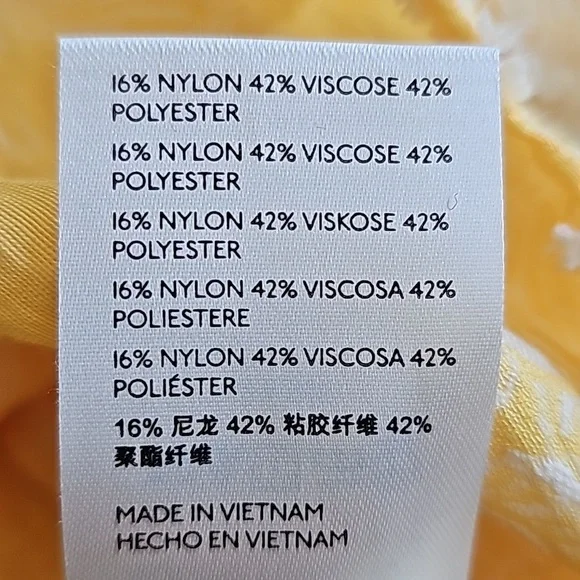 Anthropologie Yvonne Textured Button down yellow square neck flowy shirt XL - Picture 6 of 6